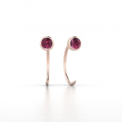Achille Boucles d'oreilles Grenat en Or rose 18k