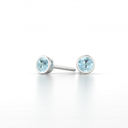 Agatha Boucles d'oreilles Aigue-marine en Or blanc 18k