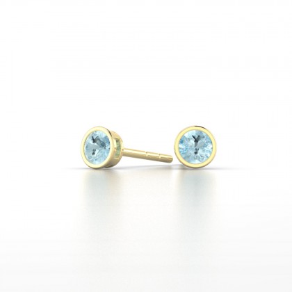 Agatha Boucles d'oreilles Aigue-marine en Or jaune 18k