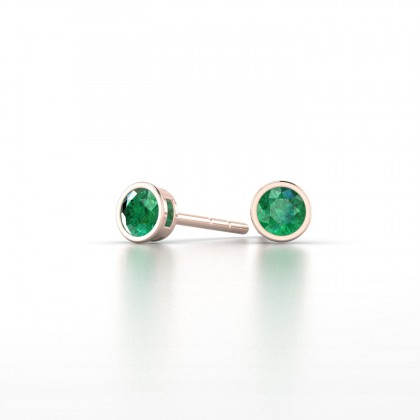 Agatha Boucles d'oreilles Emeraude en Or rose 18k