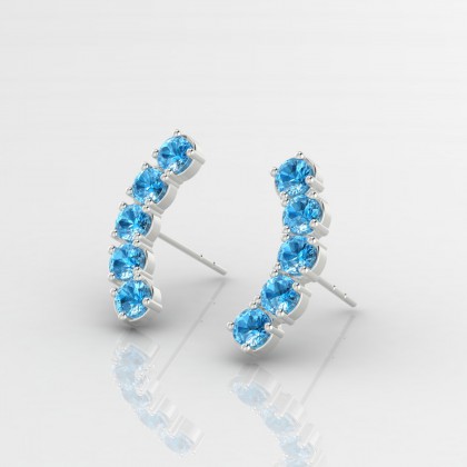 Agave Boucles d'oreilles Topaze en Argent 925