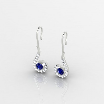 Amanda Boucles d'oreilles Saphir en Argent 925