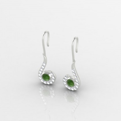 Amanda Boucles d'oreilles Tourmaline en Or blanc 18k