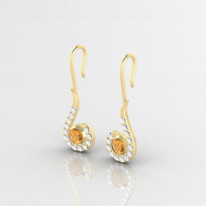 Amanda Boucles d'oreilles Citrine en Or jaune 18k