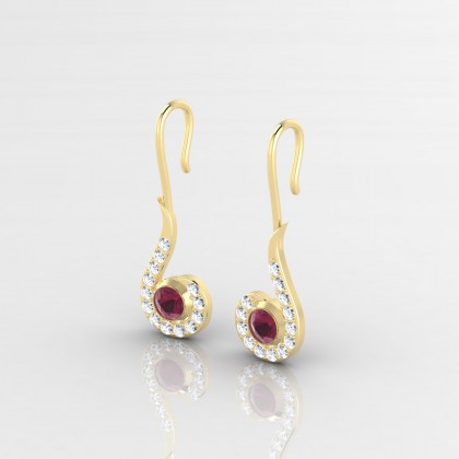 Amanda Boucles d'oreilles Grenat en Or jaune 18k