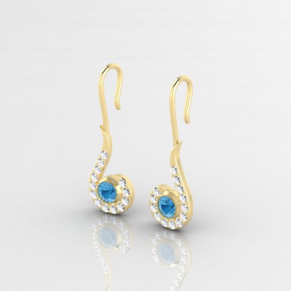 Amanda Boucles d'oreilles Topaze en Or jaune 18k