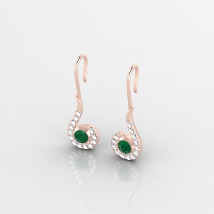 Amanda Boucles d'oreilles Emeraude en Or rose 18k