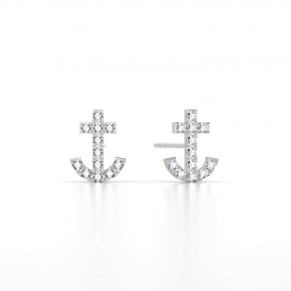 Anchor Boucles d'oreilles Diamant en Or blanc 18k