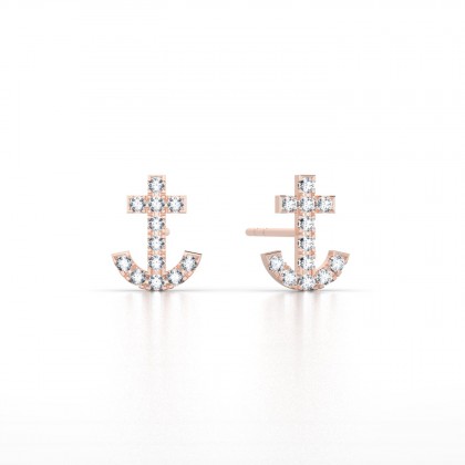 Anchor Boucles d'oreilles Diamant en Or rose 18k