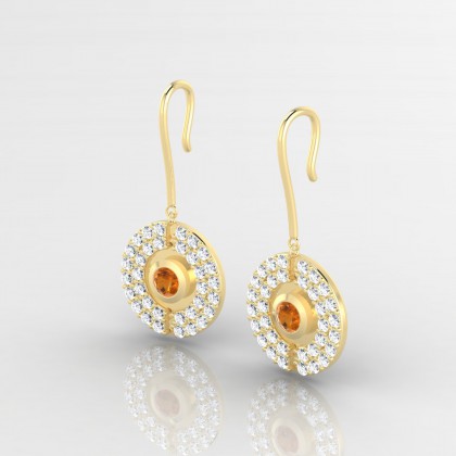 Annabella Boucles d'oreilles Citrine en Or jaune 18k