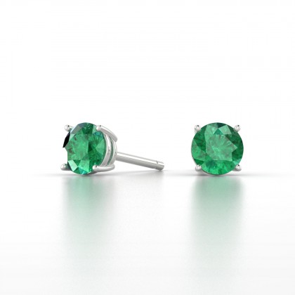Boucles d'oreilles Annaëlle Emeraude en Argent 925
