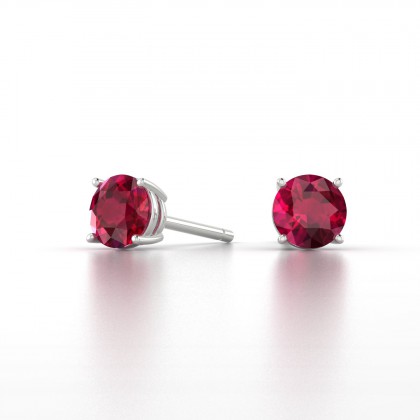 Annaëlle Boucles d'oreilles Rubis en Argent 925