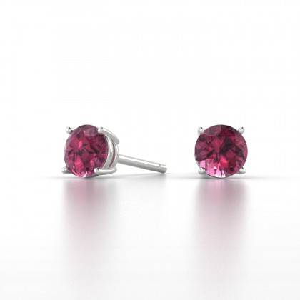 Annaëlle Boucles d'oreilles Grenat en Or blanc 18k