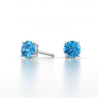 Annaëlle Boucles d'oreilles Topaze en Or blanc 18k