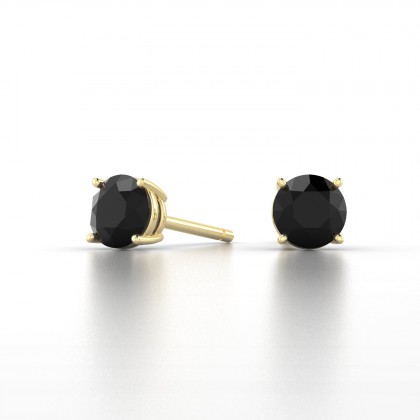 Annaëlle Boucles d'oreilles Diamant noir en Or jaune 18k