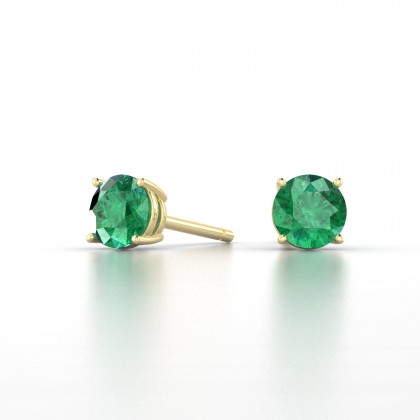 Annaëlle Boucles d'oreilles Emeraude en Or jaune 18k
