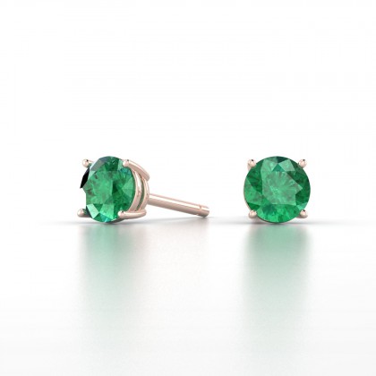 Annaëlle Boucles d'oreilles Emeraude en Or rose 18k