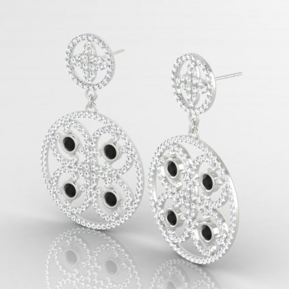 Arabesque Boucles d'oreilles Diamant noir en Argent 925