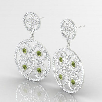 Arabesque Boucles d'oreilles Péridot en Or blanc 18k