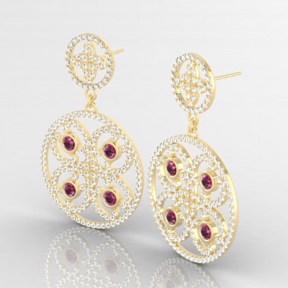 Arabesque Boucles d'oreilles Grenat en Or jaune 18k
