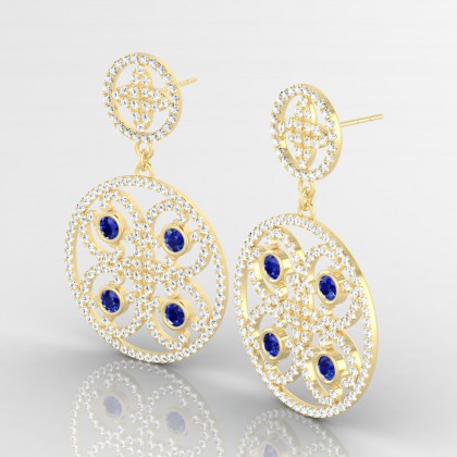 Arabesque Boucles d'oreilles Saphir en Or jaune 18k