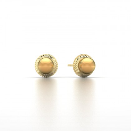 Areata Boucles d'oreilles Perle d'eau douce dorée en Or jaune 18k