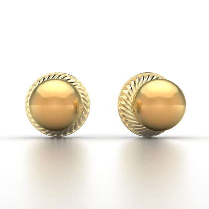 Aritea Boucles d'oreilles Perle d'eau douce dorée en Or jaune 18k
