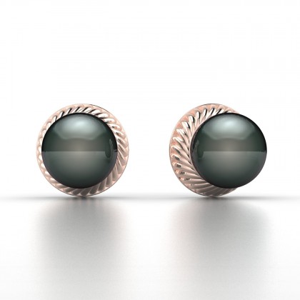 Aritea Boucles d'oreilles Perle de Tahiti en Or rose 18k