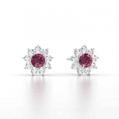 Arizona Boucles d'oreilles Grenat en Argent 925
