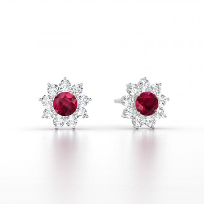 Arizona Boucles d'oreilles Rubis en Argent 925