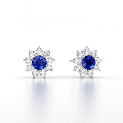 Arizona Boucles d'oreilles Saphir en Argent 925