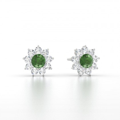 Arizona Boucles d'oreilles Tourmaline en Argent 925