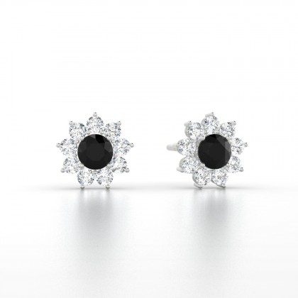 Arizona Boucles d'oreilles Diamant noir en Or blanc 18k