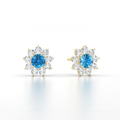 Arizona Boucles d'oreilles Topaze en Or jaune 18k