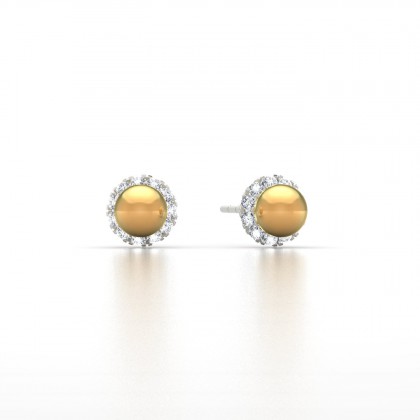 Avera Boucles d'oreilles Perle d'eau douce dorée en Argent 925