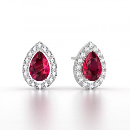 Barbara Boucles d'oreilles Rubis en Argent 925
