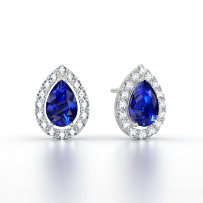 Barbara Boucles d'oreilles Saphir en Argent 925