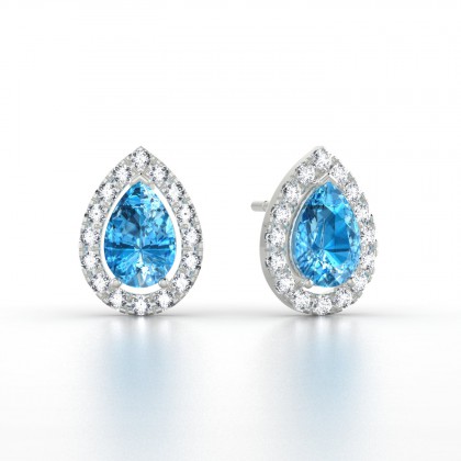 Barbara Boucles d'oreilles Topaze en Argent 925