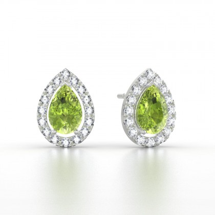 Barbara Boucles d'oreilles Péridot en Or blanc 18k