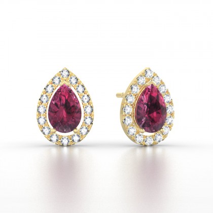 Barbara Boucles d'oreilles Grenat en Or jaune 18k