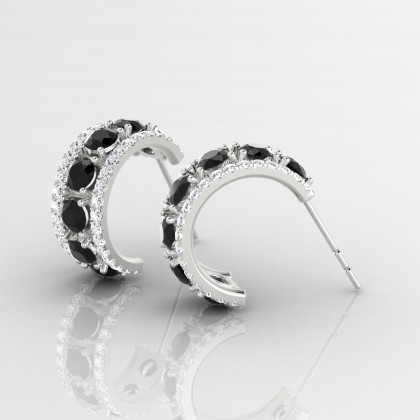 Barbarina Boucles d'oreilles Diamant noir en Argent 925