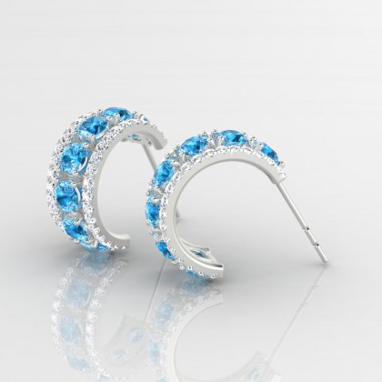 Barbarina Boucles d'oreilles Topaze en Or blanc 18k