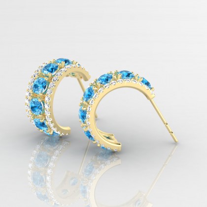 Barbarina Boucles d'oreilles Topaze en Or jaune 18k