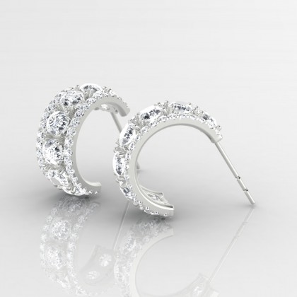 Barbarina Boucles d'oreilles Diamant en Or blanc 18k