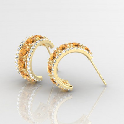 Barbarina Boucles d'oreilles Citrine en Or jaune 18k