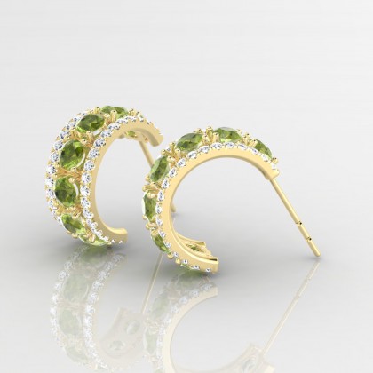 Barbarina Boucles d'oreilles Péridot en Or jaune 18k