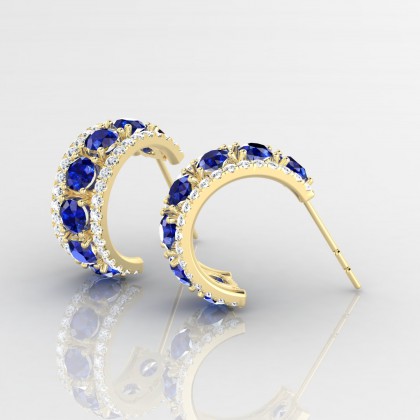 Barbarina Boucles d'oreilles Saphir en Or jaune 18k