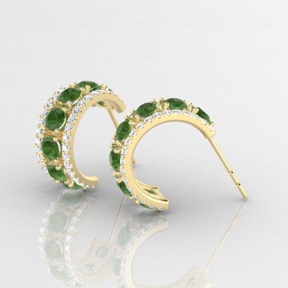 Barbarina Boucles d'oreilles Tourmaline en Or jaune 18k