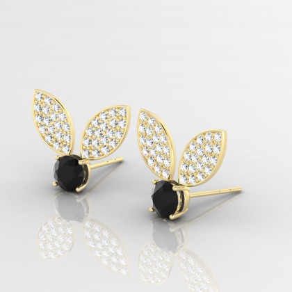Bunny Boucles d'oreilles Diamant noir en Or jaune 18k