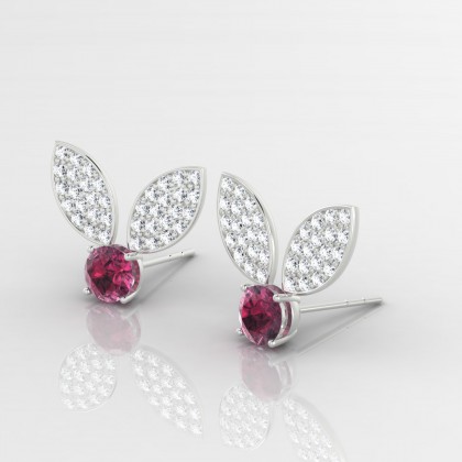 Bunny Boucles d'oreilles Grenat en Argent 925